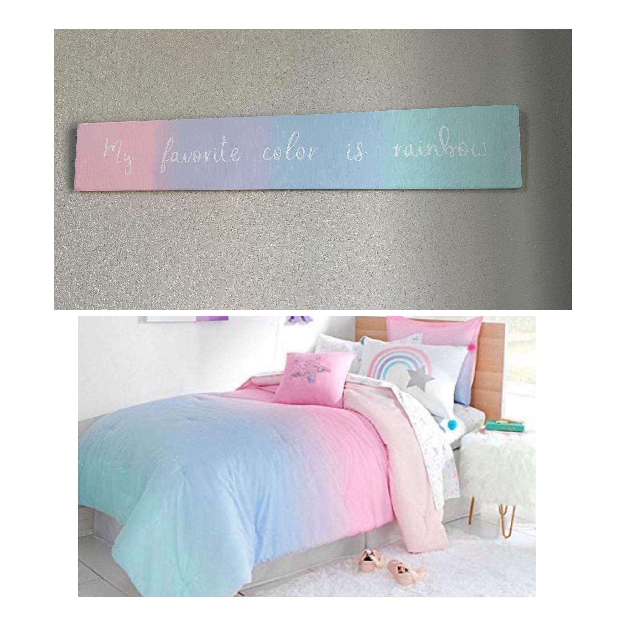 My Favorite Color is Rainbow” Pastel Wooden Sign Pastel Rainbow