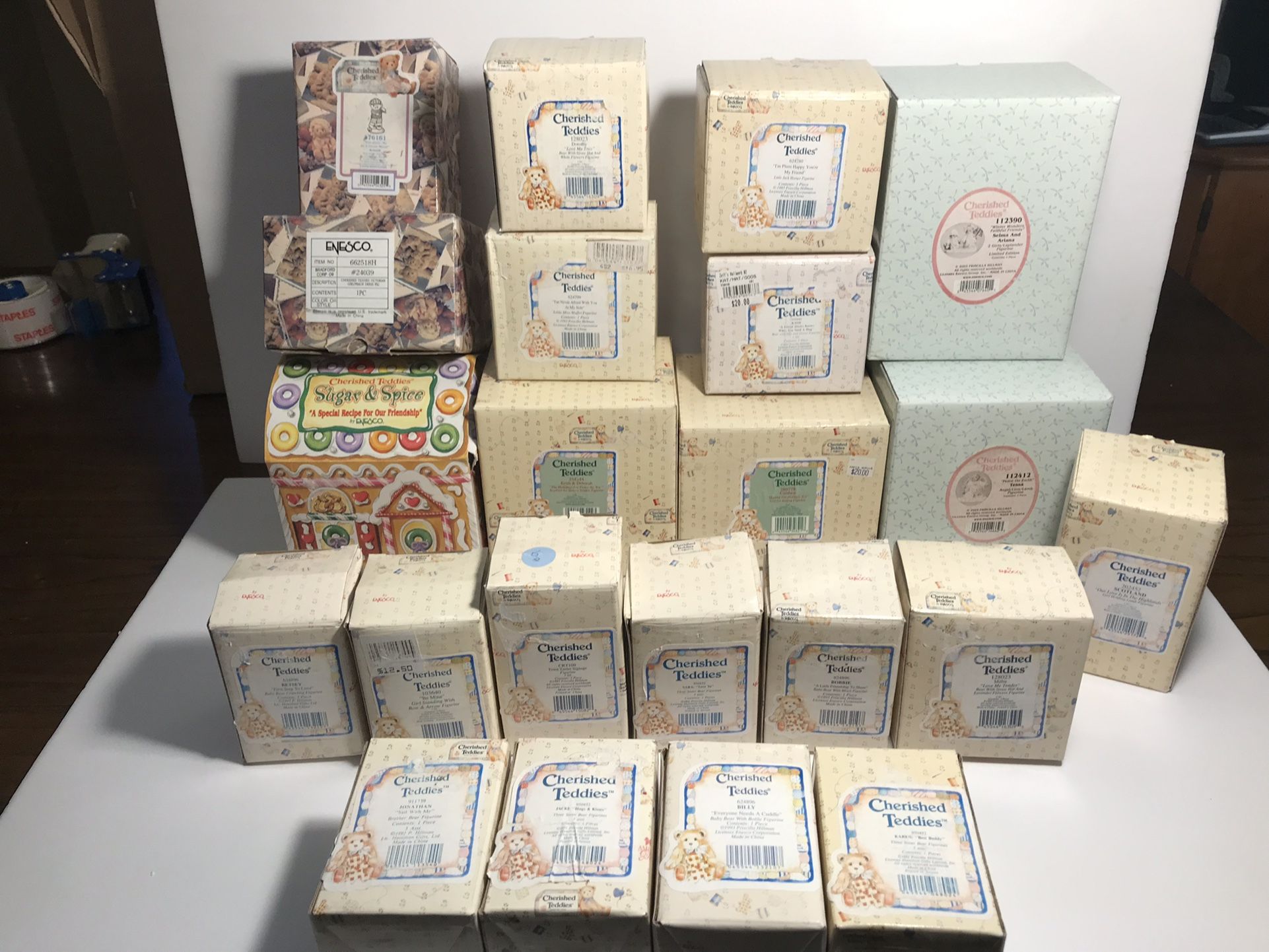 22 Pc Cherished Teddies Collection - Enesco - New In Boxes