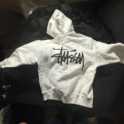 White Stussy Zip Up 