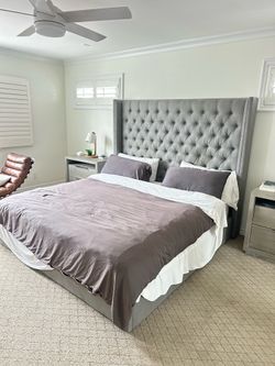 Restoration Hardware Tufted Platform Bed - KING