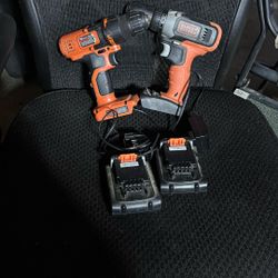 Black And Decker Two Drills Two Battery’s One Charger