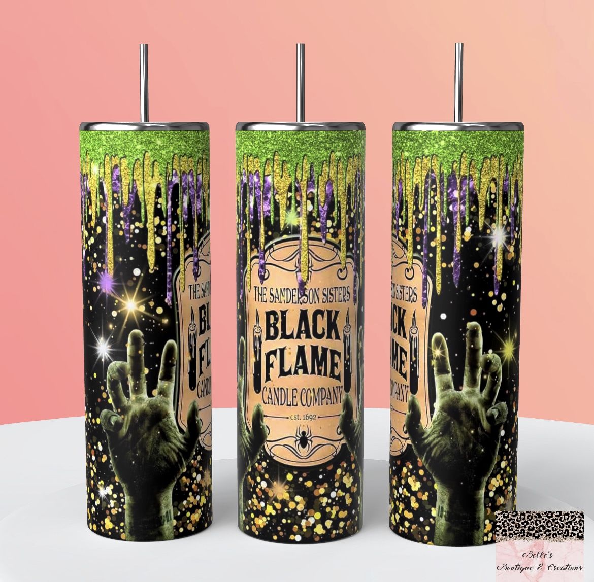 Hocus Pocus Black Flame Candle Tumbler