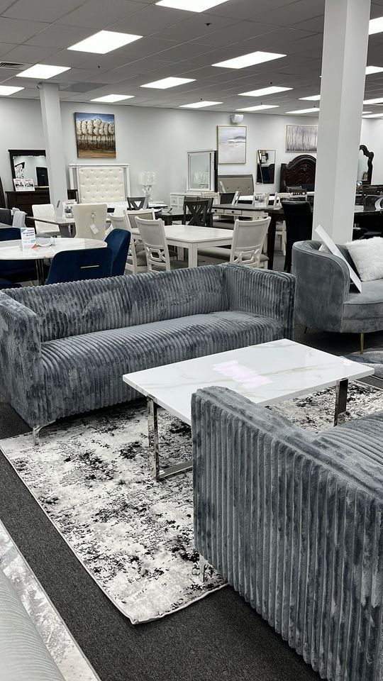 Beautiful Channel Tufted Soft Velvet 2 pc sofa set on SALE