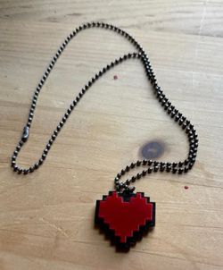 Pixel Heart necklace with chain