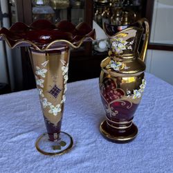 Vase & Jar  Bohemian  Czech