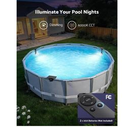 Solar Pool Lights for Metal Frame Above Ground Pools with Remote Control