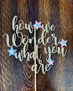 Little star gender reveal cake topper