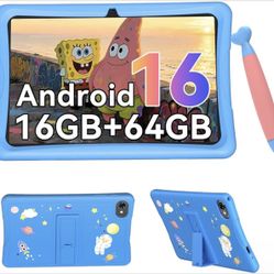 Brand New in box 10” Kids Tablet – Android 16, 64GB, Parental Control, Shockproof Case & Stylus