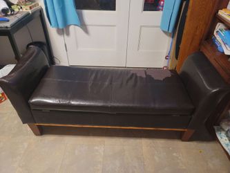 Brown storage bench