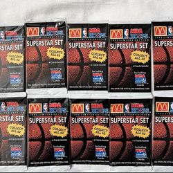 NEW 1992 McDonald’s NBA Hoops Limited Edition Superstar Set Unopened 10 PACKS