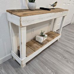 White Wood Console Table 46 Inches
