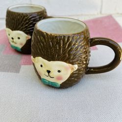 New Set Of 2 Tea Coffee Hedgehog Cups Kitchen Ware Home Decor 