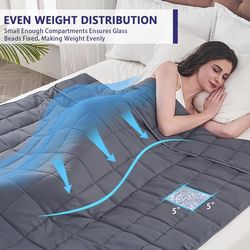 NIB Weighted Blanket for Adults - 20lbs 60"x80" Cooling Heavy Blanket for 160-220lbs