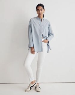 Madewell 9" Mid-Rise Skinny Crop Jeans in Pure White