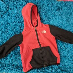 The North Face Baby Girl Glacier Full-Zip Hoodie. Size 12-18 Months. Pink & Black Color
