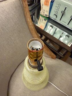 Vintage 1960s Latticino Art Glass Table Lamp – Mid-Century