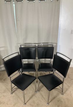 Gray & Chrome Dining Chairs (4)