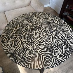 Zebra Top Black Table w/ Extendable Leafs