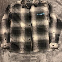 Playboy By PacSun Shadow Plaid Flannel Shirt Size S