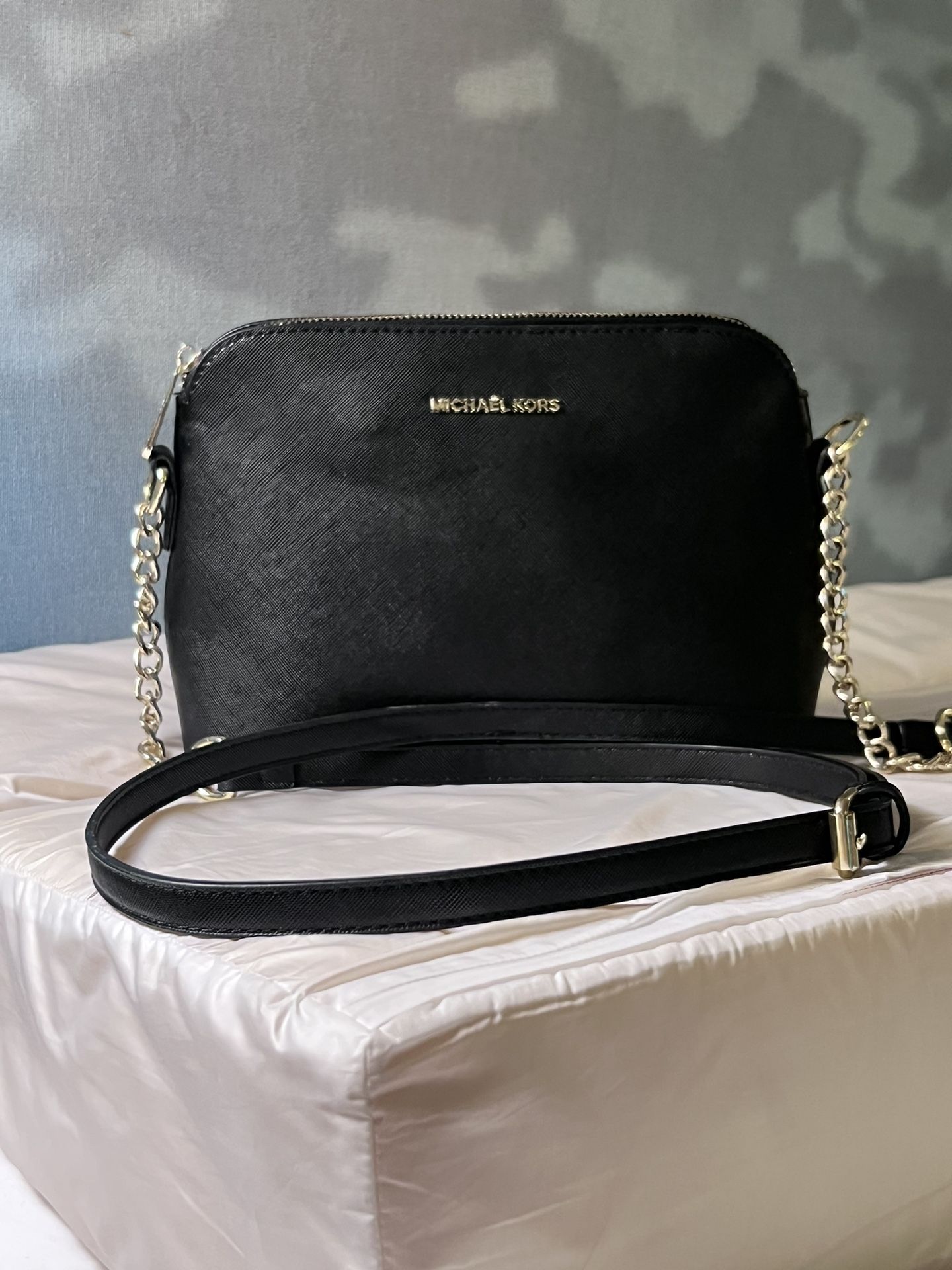 Michael Kors Crossbody Messenger Bag Black Leather