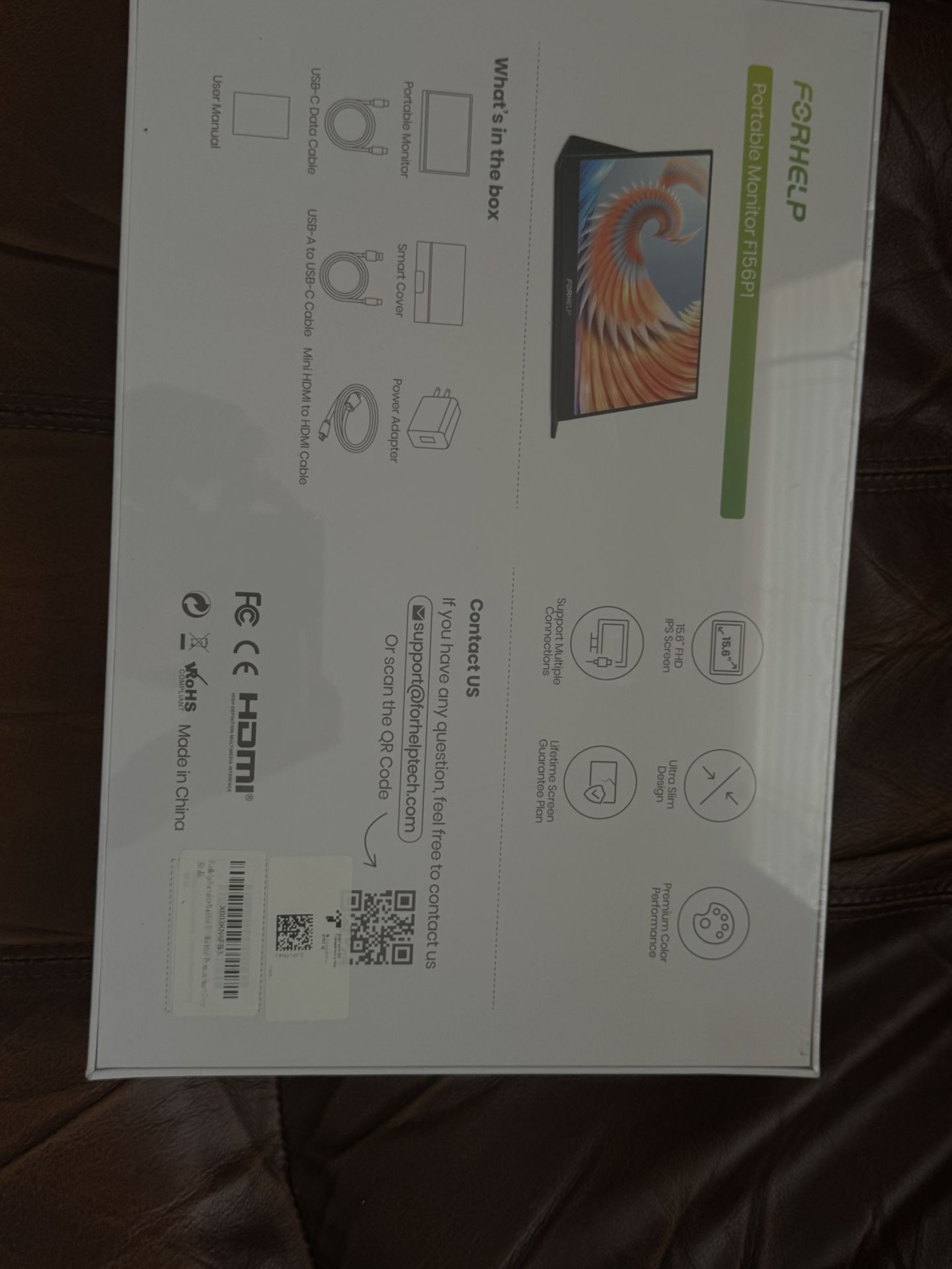 NEW FORHELP 15.6β Portable Monitor F156P1 β Full HD, Ultra Slim, HDMI/USB-C β Sealed Box