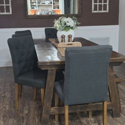 8 Seater Dining Room Table, Chairs And Bench
