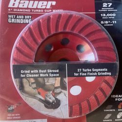 Bauer 4in  Diamond Turbo Cup Wheel (Segments) 