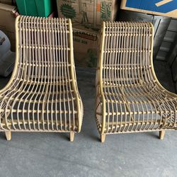 Coastal Rattan Lounge Chairs (Set of 2) – Boho Accent Chairs