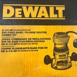 Dewalt 2 1/4 Hp Fixed Base Plunge Router Combo Kit 