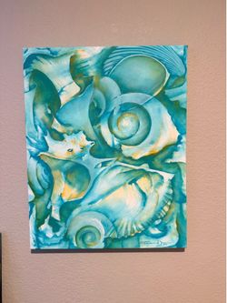Ocean Whispers-Original acrylic painting on stretched 16” × 20” canvas.