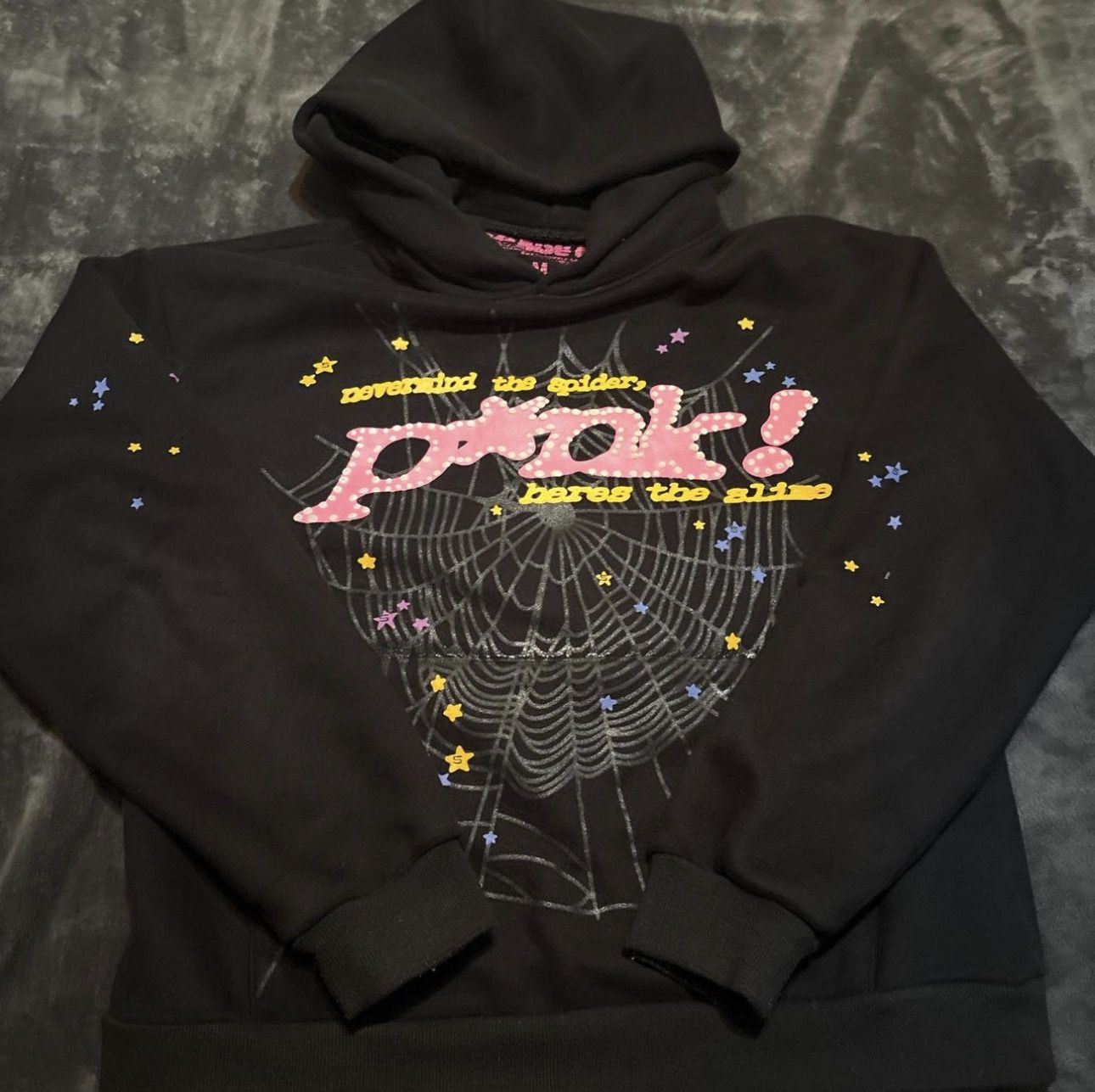 Black And Pink Sp5der Hoodie P*nk