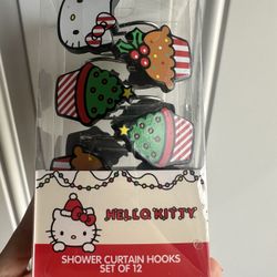 Hello Kitty Christmas Shower Curtain Hooks!
