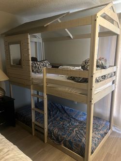 Bunk Bed with House Roof Frame