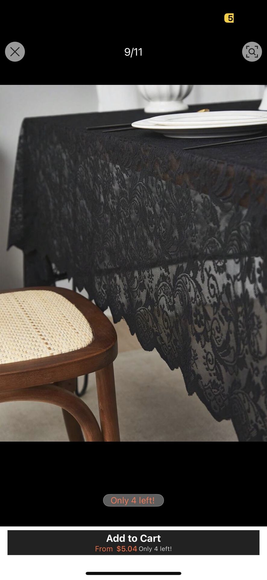 Black Lace Tablecloth