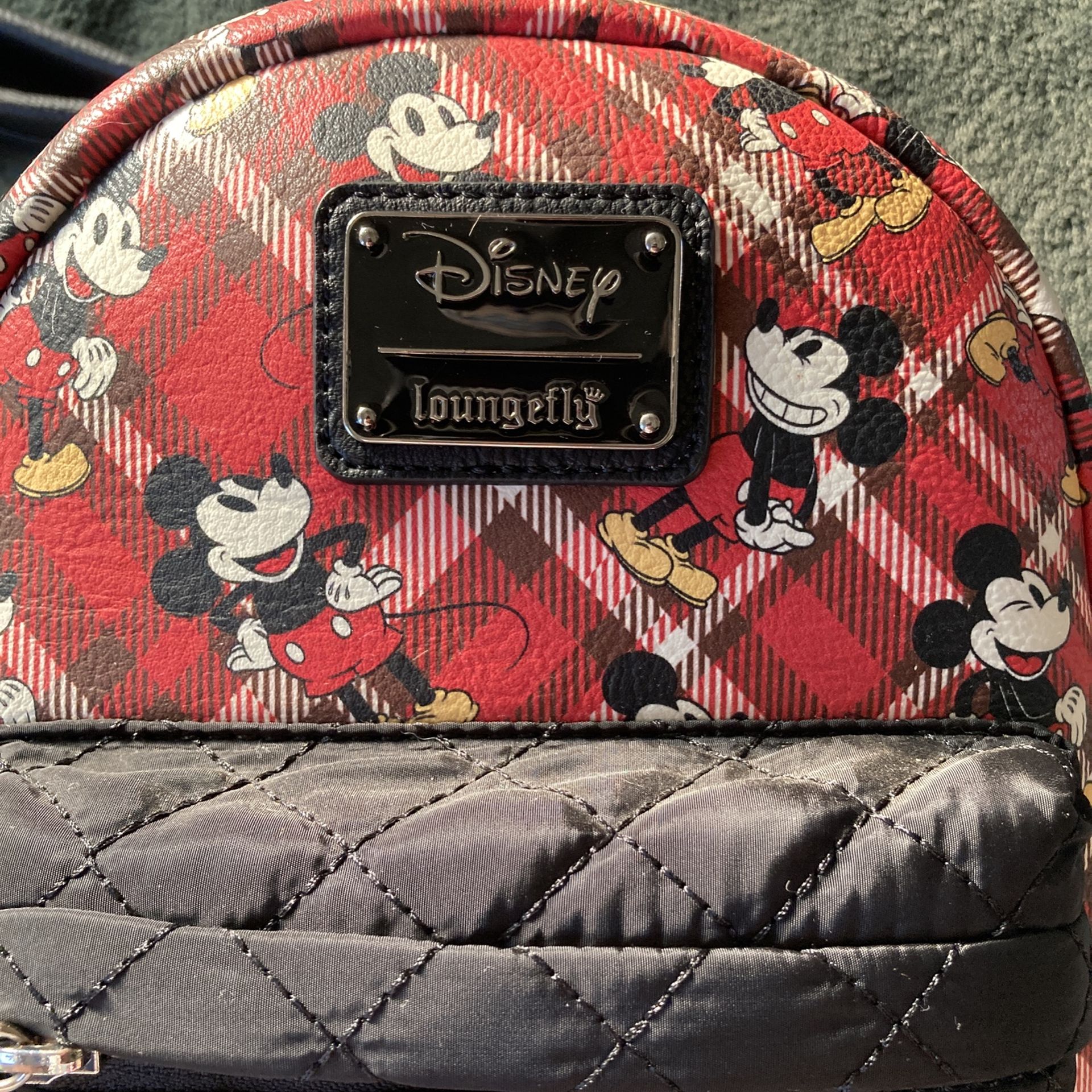 Loungefly Disney Mickey Mouse Plaid Mini Backpack NWOT