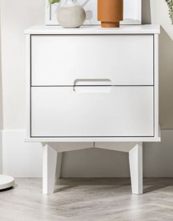Walker Edison White Mod Century Modern Nighstand still in box