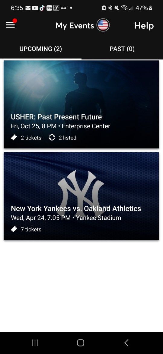 Usher Tickets For sale
