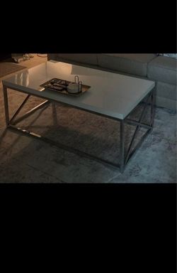 Modern Coffee Table with Metal Base