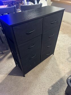 Black 8-Drawer Fabric Dresser