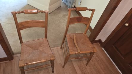 Ladder-Back Chairs with Woven Rush Seats