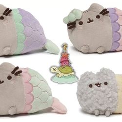GUND Pusheen The Cat and Stormy as Mermaids Collection of 4 Mini Plush Toys 3-4"