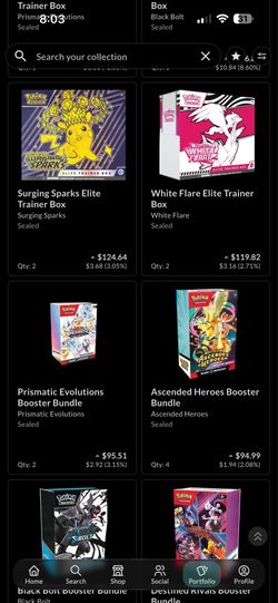 Black Bolt, White Flare, Surging Sparks Sealed Pokemon Cards