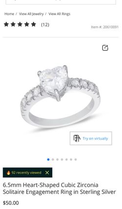 Women’s sterling silver heart ring