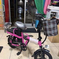 FOLDING ELECTRIC BIKE 500W-25MPH-MAX RANGE 50(PAS)ALARM.TURN LIGHTS.FUL SUSPENSION   2 Seater Electric Bike for Adults, 750 Peak 14" Folding Electric 