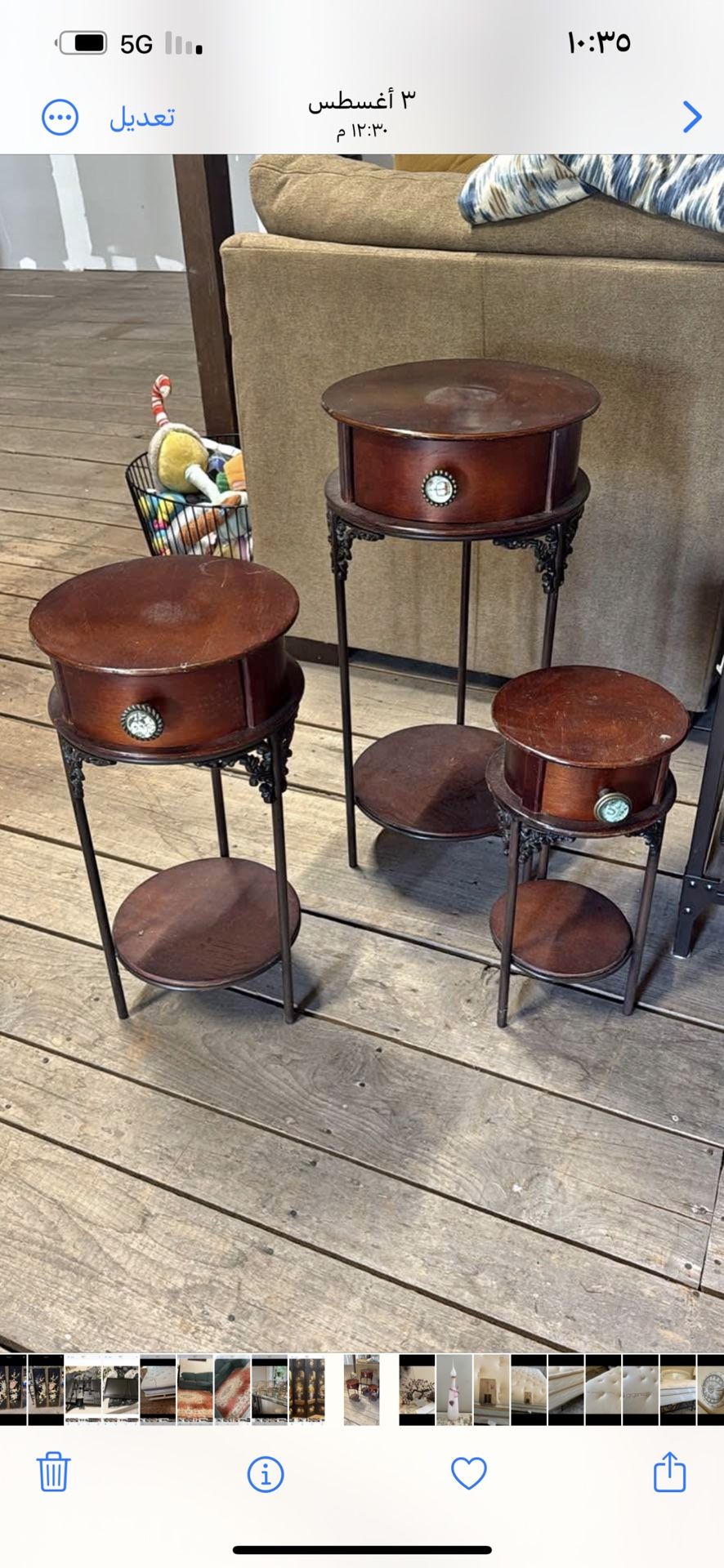 End Table Of Side Table Set 3 Pieces Antique Vintage For Vase Or Plant 