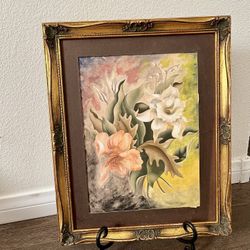 Elegant Floral Art in Gold Frame 13/16 inch 