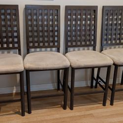 Four Matching Lattice Back Chairs