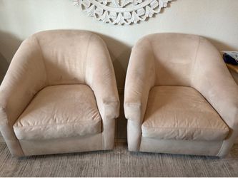 Beige swivel chairs