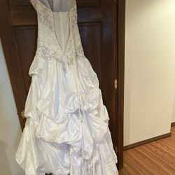 Wedding Dress And Child’s white dress with bow on the waist size 4