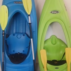 2 Kayaks -Lifetime Adult + Pelican Kids Good Condition $100  